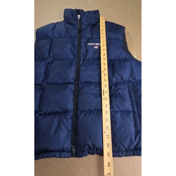 Polo Sport Ralph Lauren USA mens Puffer Vest XL Navy Down Zip Up pockets - Picture 6 of 9